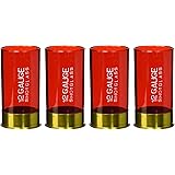 12 Gauge Shotgun Shell Shot Glasses, Red, Set of 4