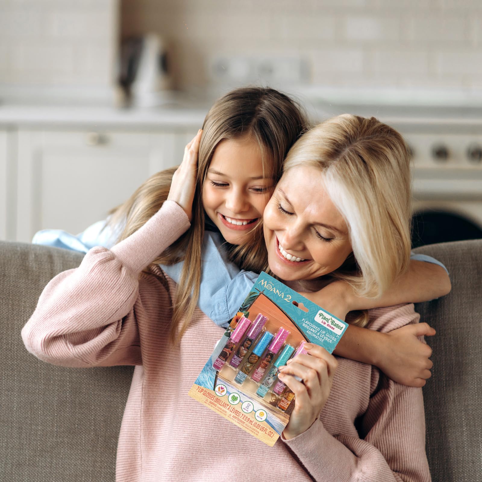 Disney Moana 7 Piece Plant Based Lip Gloss, Girls Party Favors, First Makeup Set for Girl, Perfect for Parties, Sleepovers, and Birthday Gifts, Ages 3+, by Townley Girl