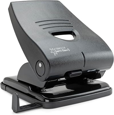 Rapesco PF835PB2 Germ-Savvy Antibacterial 40-Sheet 2-Hole Punch Black