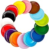 Medanera 320 Pcs Colorful Paper Plates Bulk 7 Inch Disposable Rainbow Paper Plates Bulk for Party Supplies Dinner Dessert Cake Baby Shower Birthday Party
