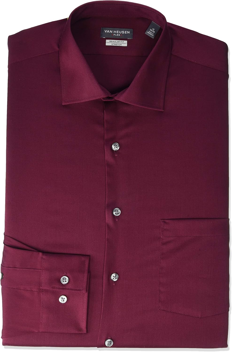 Van Heusen Men's ClassicFit Wrinkle Free Flex Collar Stretch Solid