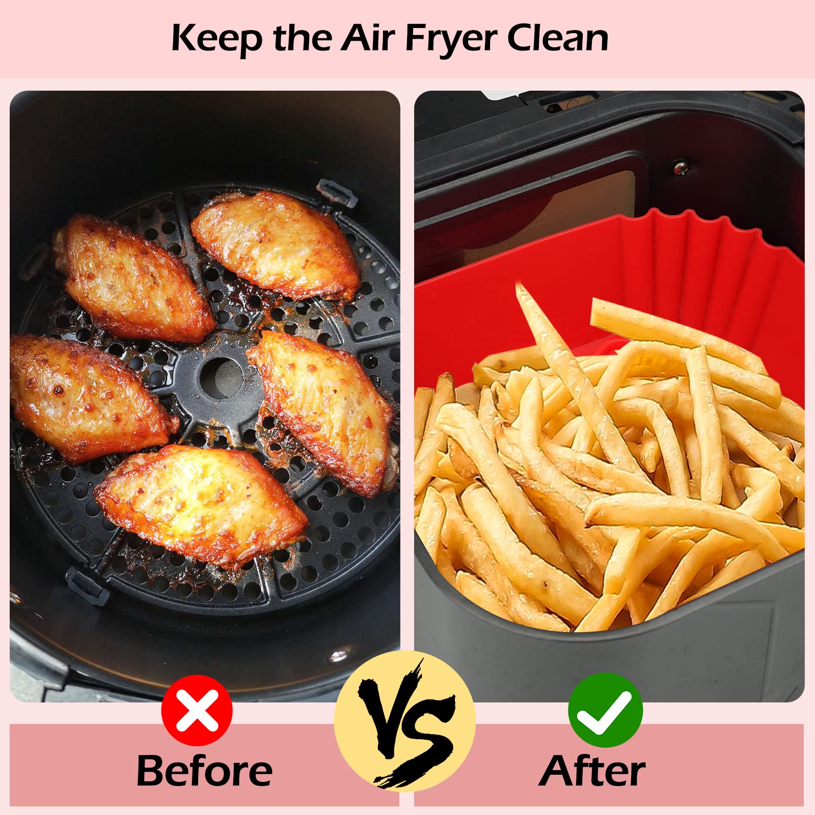Vailnd Air Fryer Silicone Liners Air Fryer Silicone Liners Reusable