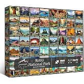 Vintage Nationalparks Puzzle 1000 Teile - Poster Mit Yellowstone, Yosemite, Zion, Landschaftspuzzle Für Erwachsene