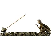 Top Collection Fairy and Mushroom Incense Holder-Hand Painted Mythical Creature with Bronze Finish Look - 10-Inch Collectible Figurine