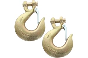 Ziqi, Pack of 2 Clevis Slip Hook 12 Inch Forged Steel Safety Hook Suitable for 13MM Chain Heavy Duty Grab Hook for Trailer Truck Transport Towing Winch Hook