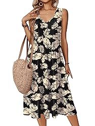 Zeagoo Women Pleated Summer V Neck Sundress 2025