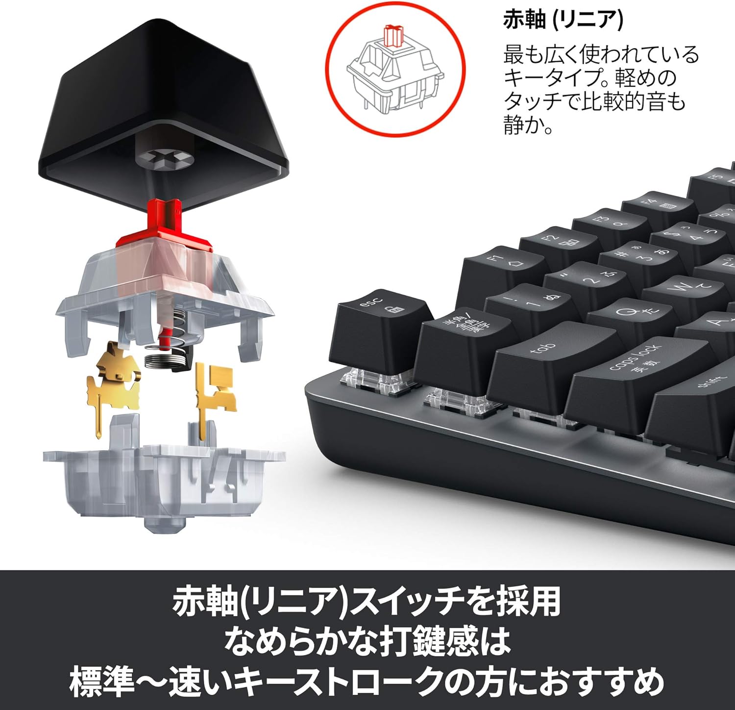 Amazon Co Jp ロジクール K5gpr 有線 メカニカルキーボード 赤軸 リニア テンキーレス コンパクト メカニカル キーボード 有線 有線キーボード グラファイト Windows Surface K5 国内正規品 2年間メーカー保証 家電 カメラ