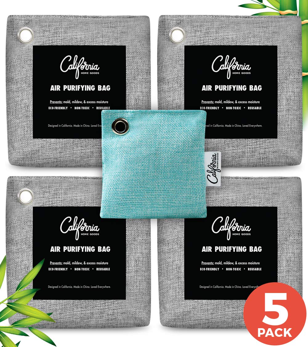 Large Bamboo Charcoal Air Purifying Bag 5Pack Bundle (4X 500g & 60g