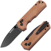 BOKER MAGNUM&reg; Rockstub Brown Micarta &ndash; One-Handed Compact EDC Pocket Knife with Black Blade and Brown Micarta Handle &ndash; Outdoor Folder with Crossbar Lock and Thumb Stud