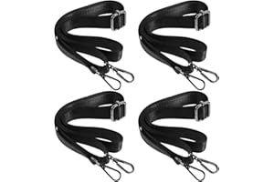SUPVOX Horse Blanket Leg Straps,4 Pcs Adjustable Nylon Elastic Replacement Straps with Double Swivel Metal Snaps, 25-59 Inch 