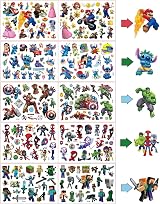 VaLbeL Temporary Tattoos for Kids Mixed Styles Party Bag Birthday Gift Stickers view 2