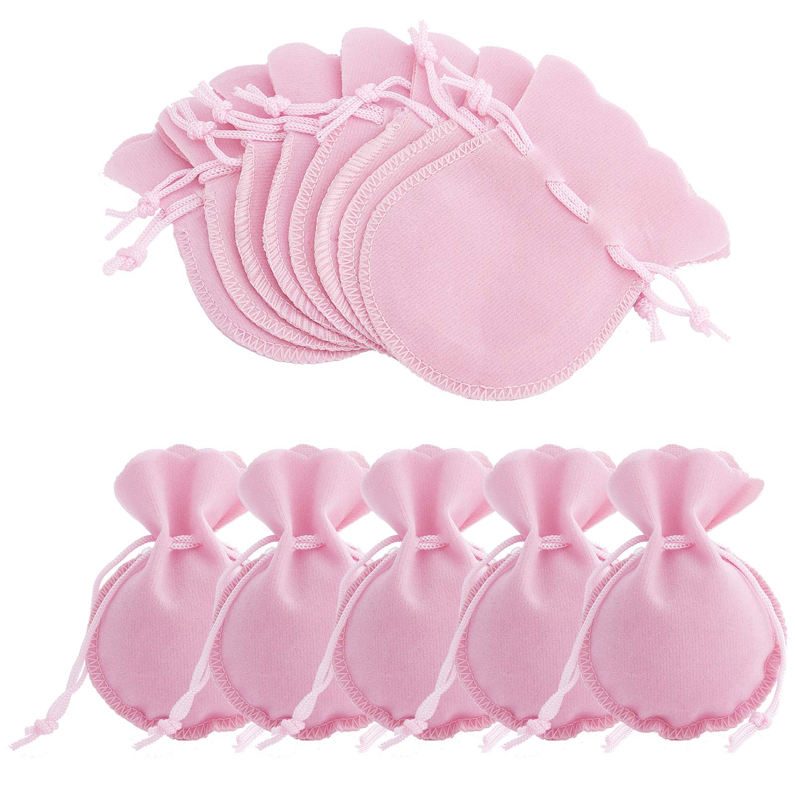 NBEADS 50 Pcs Velvet Bags, Calabash Shape Drawstring Jewelry Pouches Small Candy Gift Bags for Christmas Wedding Birthday Party Favors, Hot Pink, 9x7cm