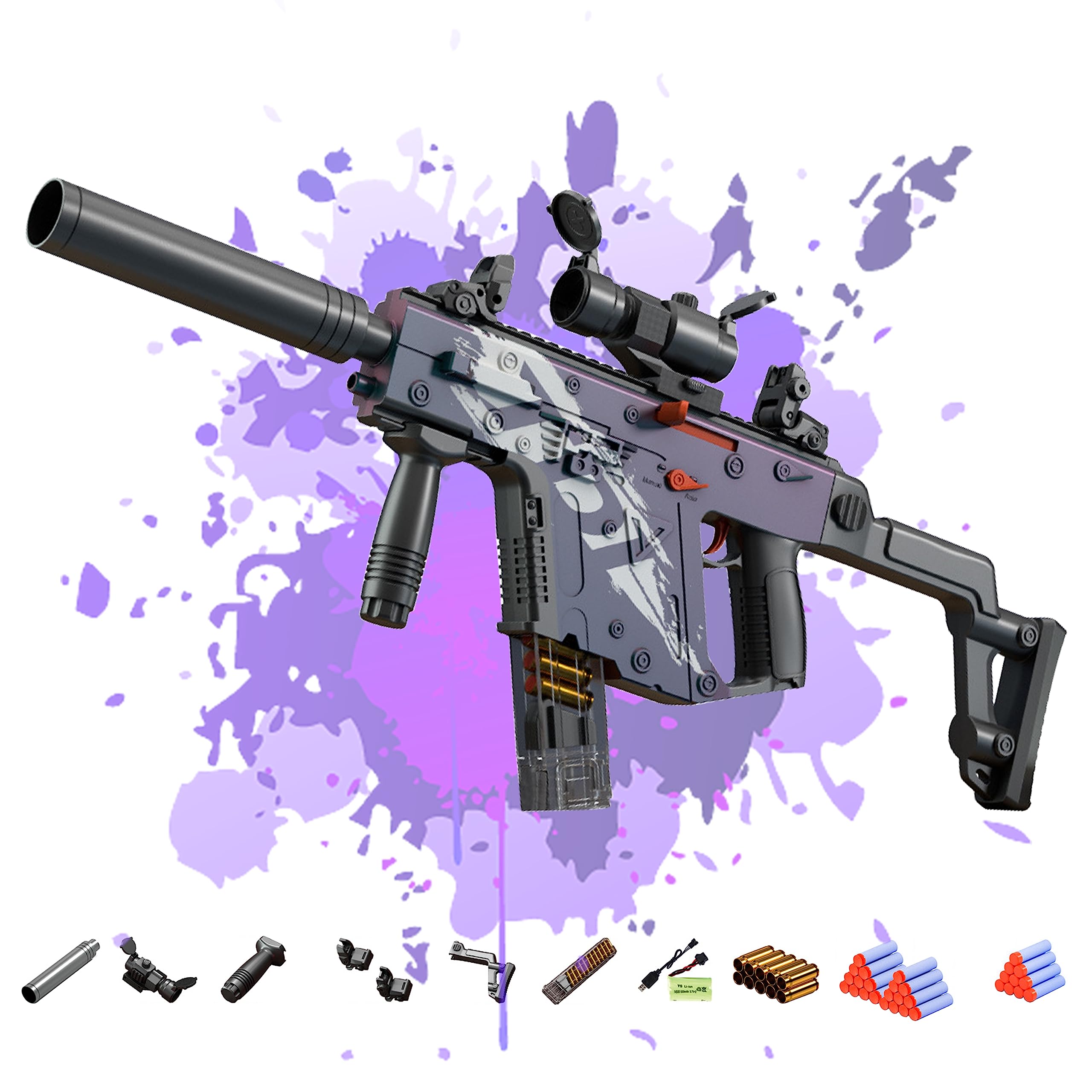 SK MISS Automatic Toy Guns for Kids, Color-changing Auto-Manual Toy Foam Blasters, Electric Shooting Games Toys, Birthday Toys for Boys Girls Teenager