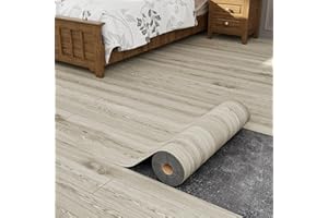 Oxdigi Peel and Stick Vinyl Flooring Roll 23"x 393"/64 Sq.Ft, Thicken Self Adhesive Vinyl Floor Tiles Wood Plank Flooring Waterproof Wear-Resistant for Any Room, Easy DIY Floor Coverings, Gray Maroon