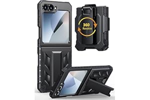FNTCASE for Samsung Galaxy Z-Flip-6 Case: Military Grade Protection Shockproof Cell Phone Cover with Belt Clip Holster & Kick