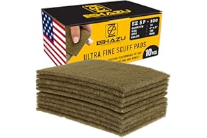 Eshazu General Purpose Scuffing Pads, 6" x 9", Box of 10 – P1000 Grit Equivalent, Non-Woven, Reusable, Durable, Ideal for Auto Paint Prep, Metal, Wood, Plastics, and More Visit The Ez Eshazu Store