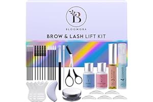BLOOMORA Lash Lift Kit & Eyebrow Lamination Kit, 2-in-1 Solution, At Home Brow Lamination Kit, Beginner/Professional, Eyelash Lift Kit, Lasts 6-8 Weeks, 15 Applications, DIY Brow + Lash Perm Kit
