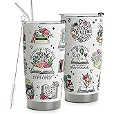 HOMISBES Book Lover Gifts for Women - Reading Tumbler Bookaholic Tumbler Gift for Her - Gift for Book worm - Tumbler for Book Nerd - Travel Tumbler 20oz