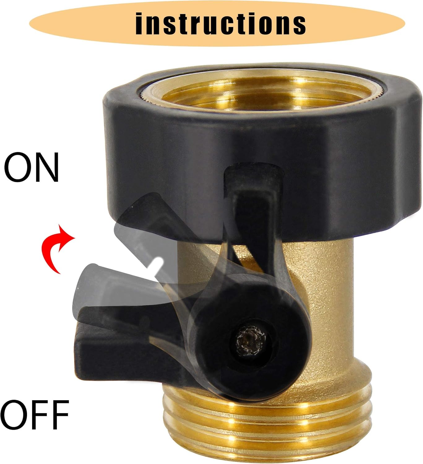 Triumpeek 3/4" Brass Shut Off Valve Garden Hose Connector, 2 Pack Water Hose Turn Off Valve Connector with Extra 2 Pcs Rubber Washers Replacement : Garden & Outdoor