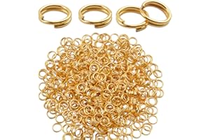 AYLIFU Jump Rings, 500 Pieces Golden Double Loop Round Split Rings Small Key Chain Hoops for Key Charms Jewelry Making, 6mm