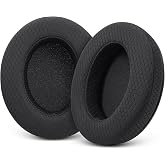 Upgraded Earpads for HyperX Cloud/Alpha, Audio Technica M50X/M40X- Black | Replacement ear pads Also for MDR-7506, Turtle Beach Stealth 400/600 &amp; More - Cushions with Breathable Mesh Fabric