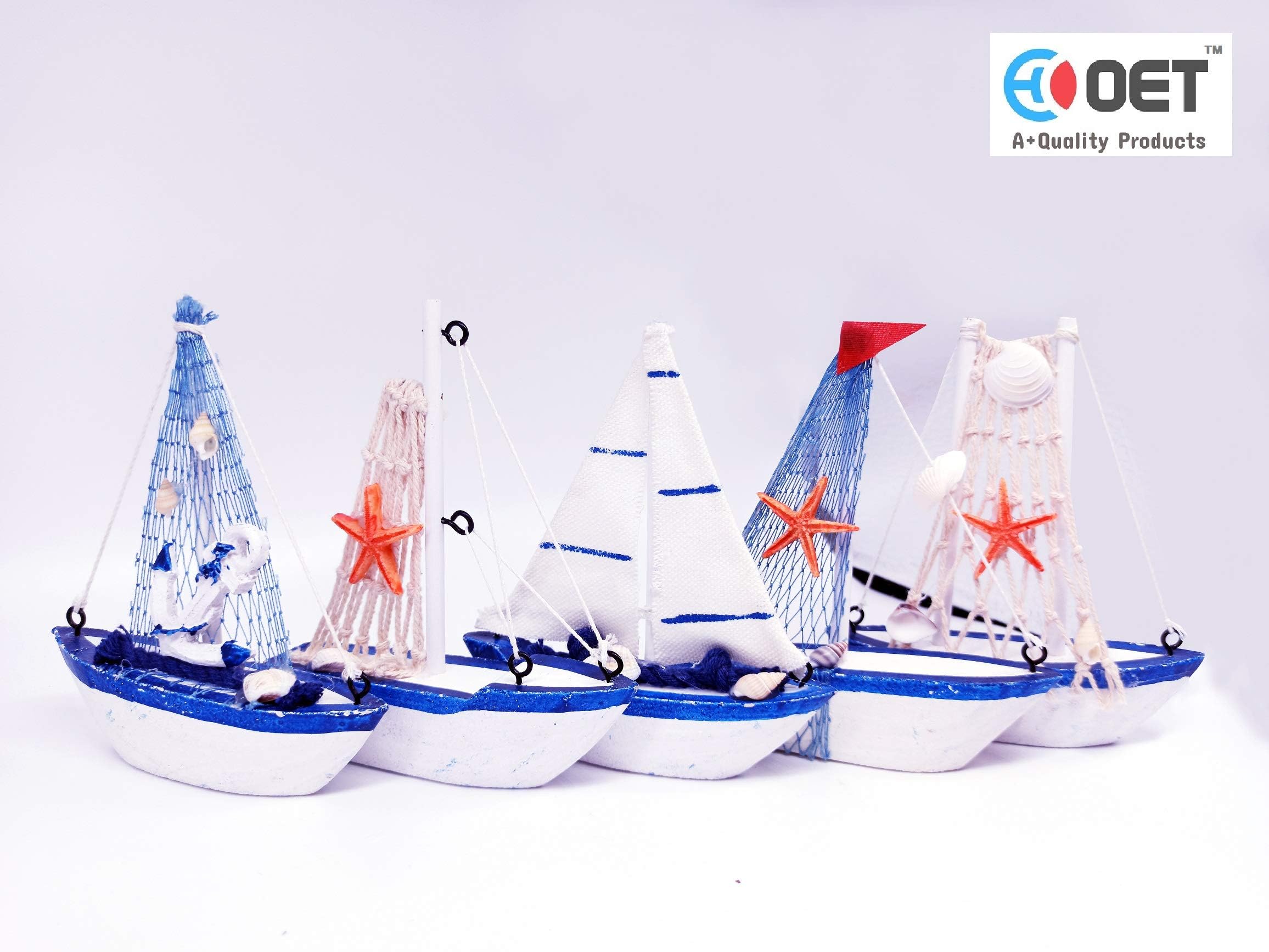 OET ® Generic Nautical Art Craft Resin Sailing Boat Ship 5 Pcs (BT05)