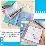 Thboxes 14 Pack A4 Punched Plastic Wallets Expandable Folders 7 Colors view 5