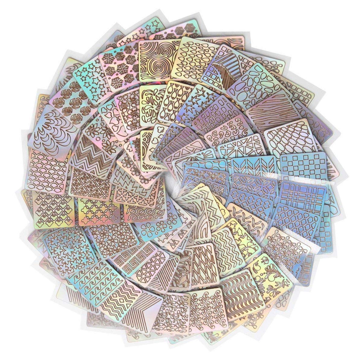 Dokpav 144 Pcs 72 Different Designs Nail Vinyl Stencils Nail Art Decoration Sticker Set Nail DIY Decoration Tools Art Design Tips Decals, 24 Sheets 72 Different Designs