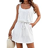 Blooming Jelly Womens Hollow Out Swimsuit Cover Up Criss Cross Back Swim Coverup Spaghetti Strap Boho Summer Dress 2025
