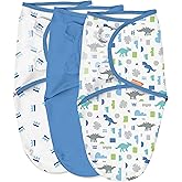 SwaddleMe by Ingenuity Original Swaddle with Easy-Change, 100% Cotton, Improves Sleep & Calms Startle Reflex, 3-6 Months, 3-Pack - Dino Time