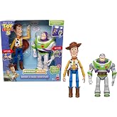Mattel Disney and Pixar Toy Story 5 Interactables Woody &amp; Buzz Lightyear | 12-inch Figures, Movie Phrases &amp; Converse with Each Other, Posable
