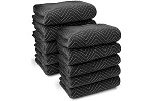Sure-Max Packing & Moving Blankets - 80" x 72" (35 lb/dz weight) - Pro Economy - 10 Pack Black Quilted Shipping Furniture Pads