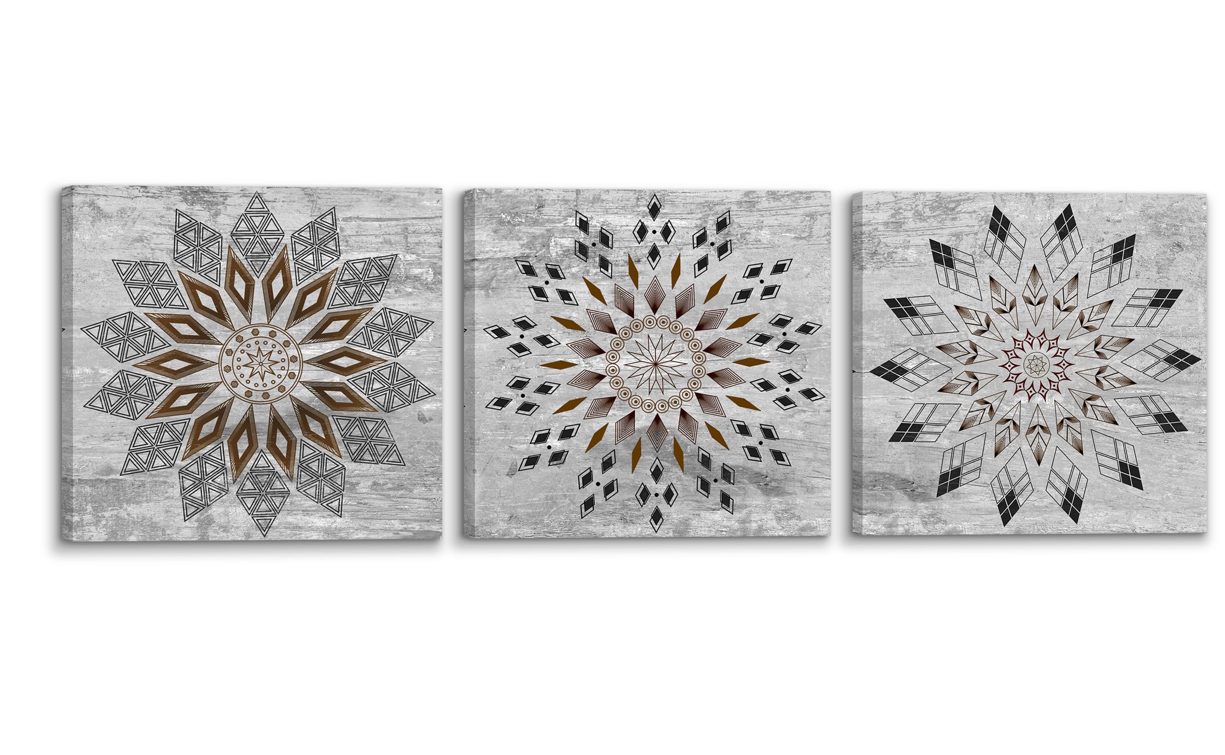 Piy Painting 3 Piece Canvas Painting Geometrical Pattern Canvas Art Print Painting Black White Modern Giclee Canvas Artwork with Inner Frame ready to hang Printed Art Wall Decor For Bedroom 12x12IN