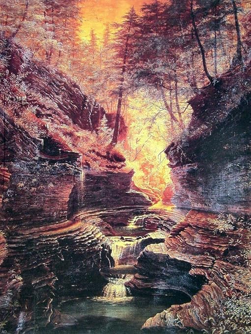 Amazon Com Art Oyster James Hope Rainbow Falls Watkins Glen New