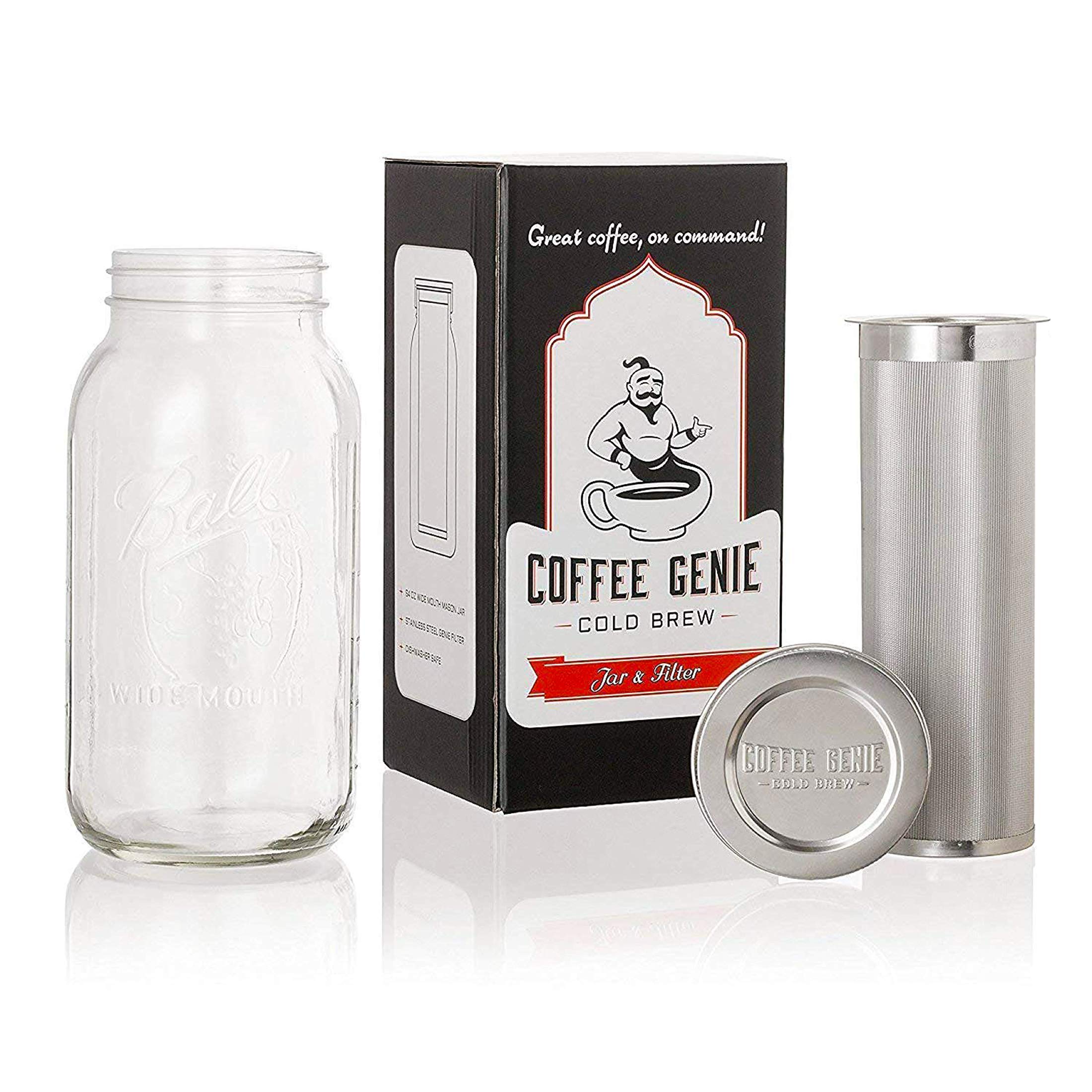 Buy Cold Brew Coffee Maker Coffee Genie Iced Coffee Maker w/Mason Jar