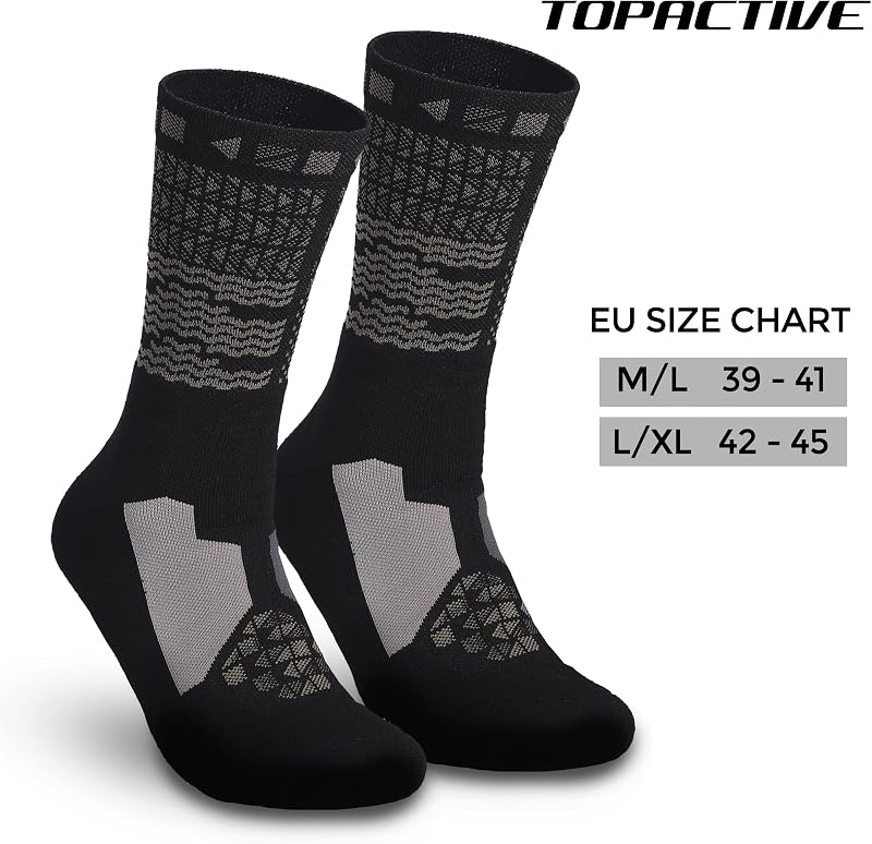 Lot de 3 paires de chaussettes de randonnée respirantes anti-ampoules, pour crossfit, cyclisme, padel, Noirs, 39-41 — photo 3 sur 7