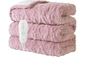 Aheadpret Heated Blanket-Electric Blanket 50"x60" Soft Heated Throw Blanket with 5 Heating Levels & 3 Hours auto-Off,Machine 