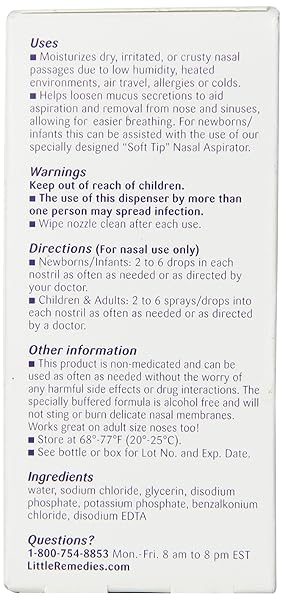 LITTLE REMEDIES NOSES SALINE SPRAY DROPS, 1 FL OZ