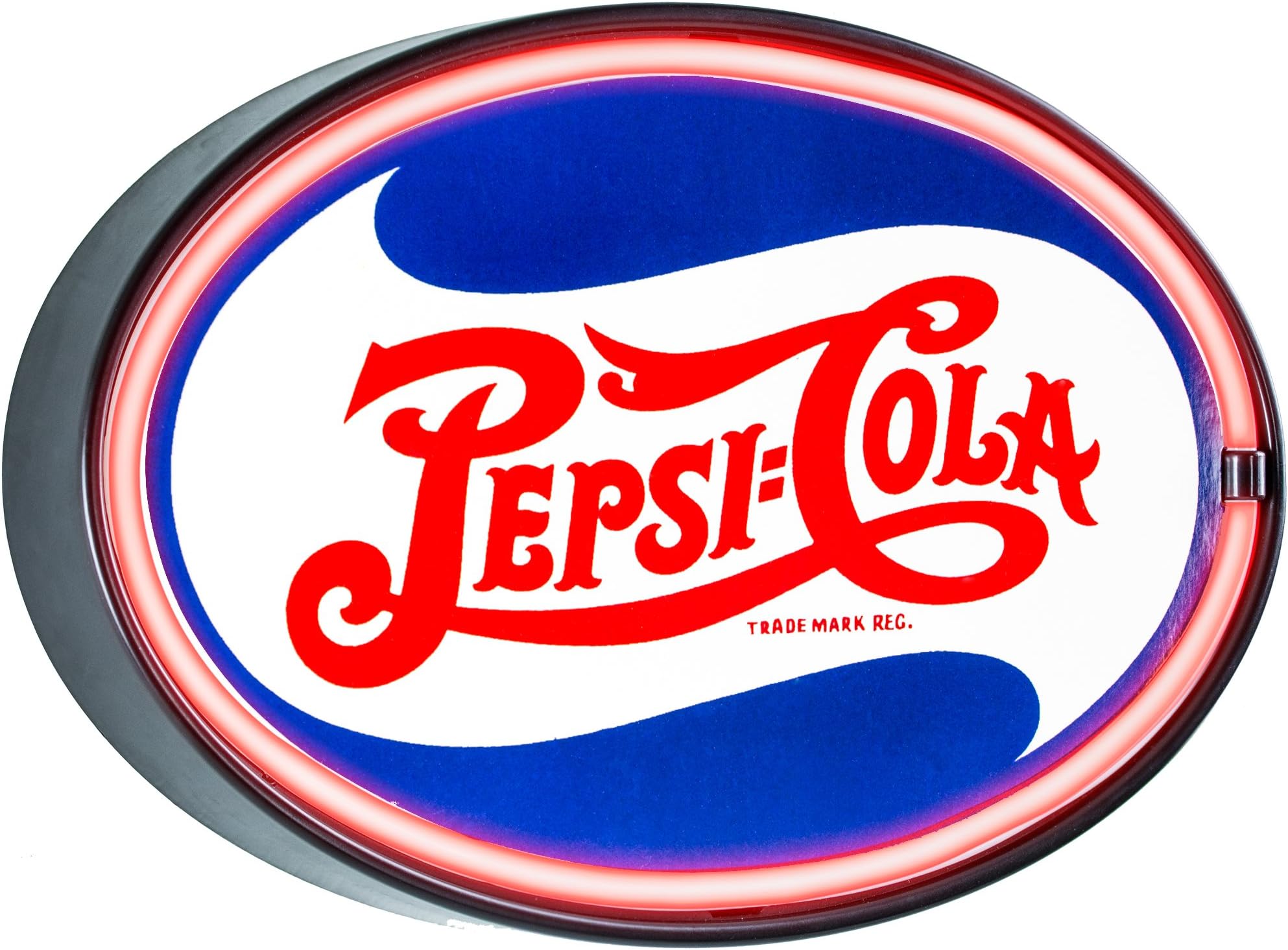 Pepsi Cola - Reproduction Vintage Advertising Oval Sign - Battery Powered LED Neon Style Light - 16 x 11 x 2 Inches