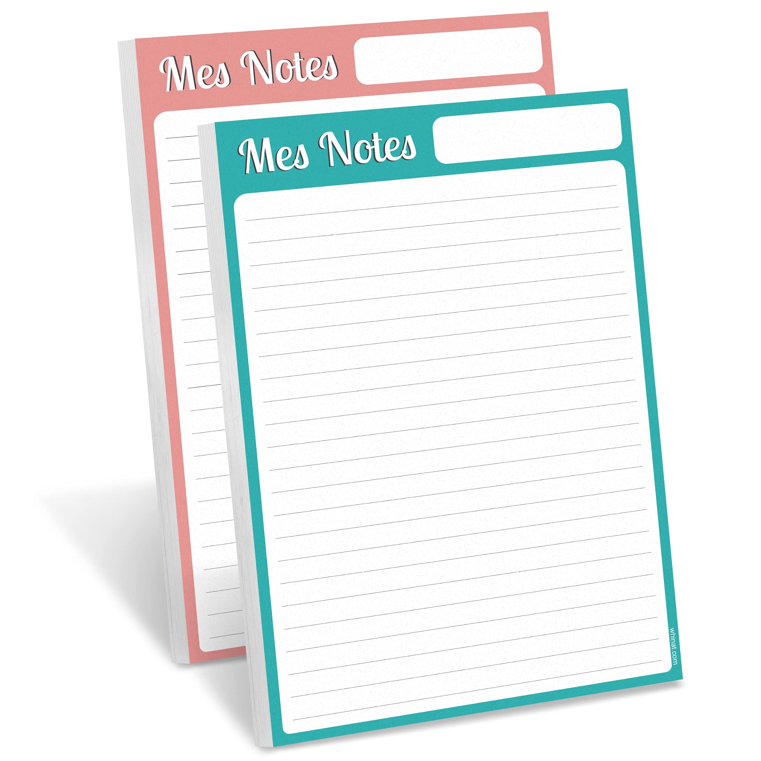 WHINAT To Do List, Notepad, Shopping List, Memo MES Notes – Notebook with 60 Detachable Pages for Shopping List / Weekly Menu to Organise All Your Daily Ideas – Pack of 2 Pads