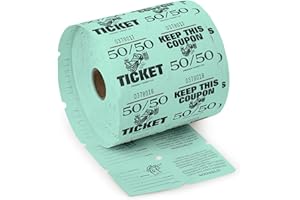 HENRY DOTS Raffle Tickets Double Roll - 50/50-1000 Ticket Count Per Roll - Easy Tear Away Stubs for Contact Info - Raffle Drum Tickets Roll for Drinks, Carnival, Chinese Auction, Events (Green)