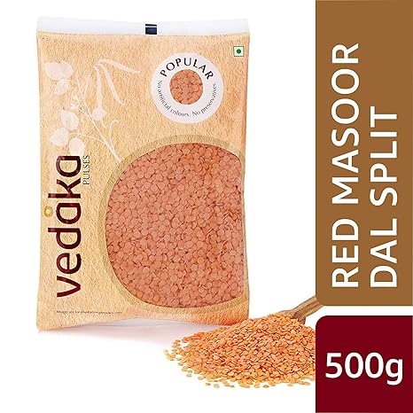 Amazon Brand-Vedaka Popular Red Masoor Dal Split, 500g