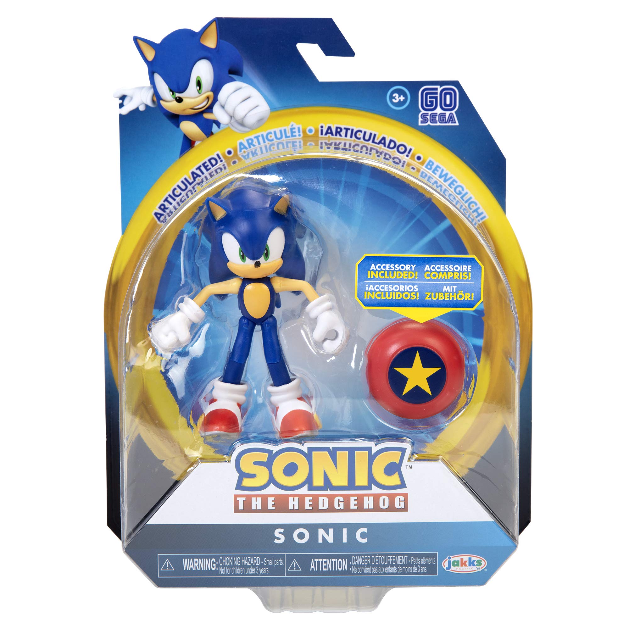 Sonic The Hedgehog 4" Modern Sonic Action Figure with Star Spring Accessory