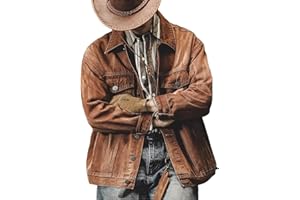GHJCFVBS Men's Denim Jacket Long Sleeve Button Down Vintage Casual Lightweight Trucker Jean Jackets