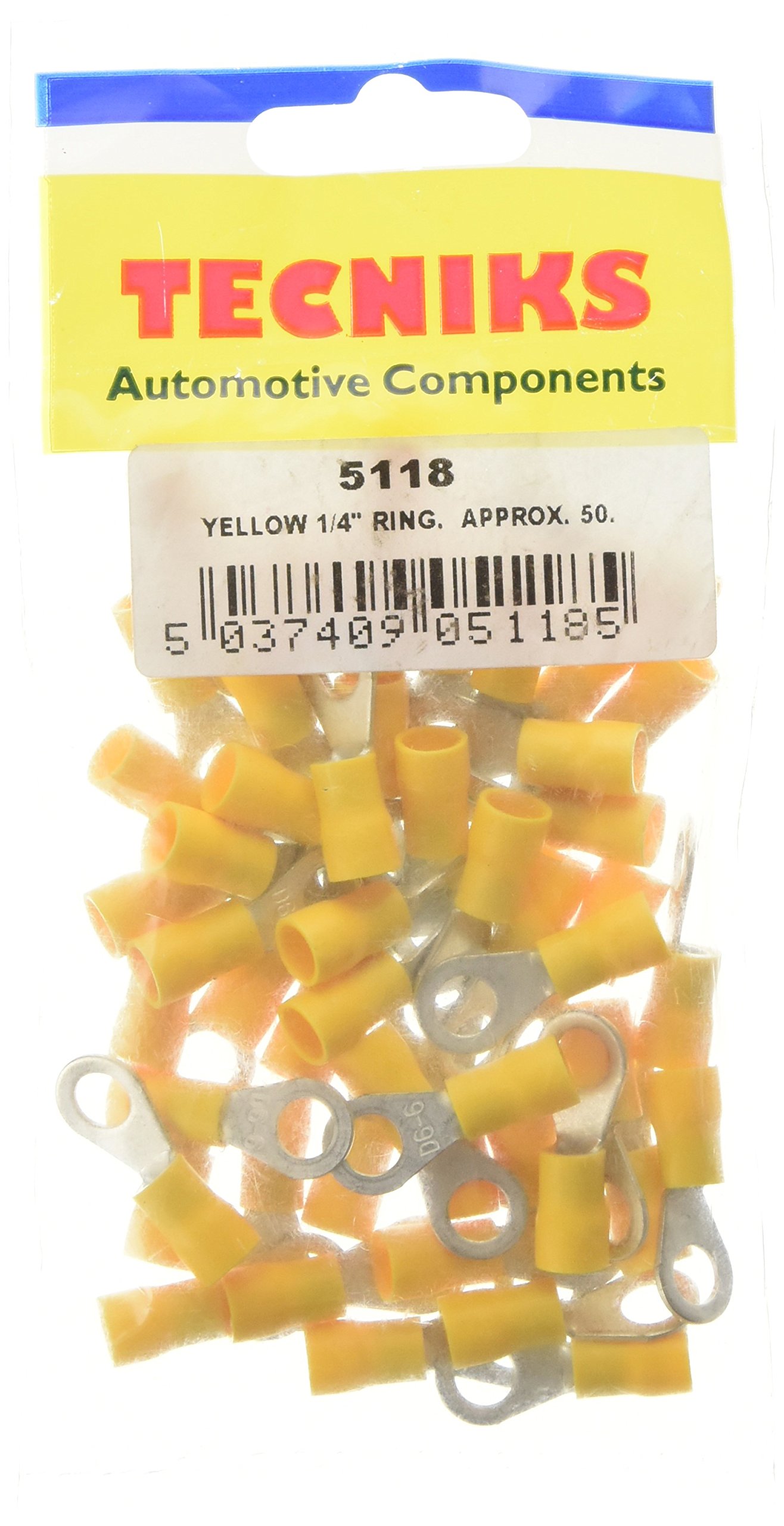 Tecniks 6mm Ring Terminals - Yellow
