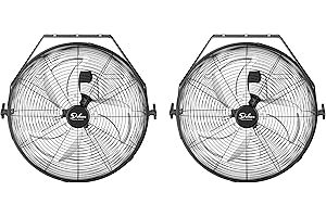 Simple Deluxe 20 Inch High Velocity 3 Speed, Black Wall-Mount Fan