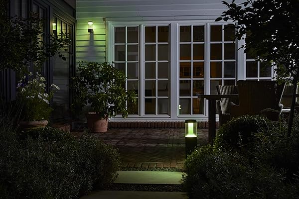 LEDVANCE Pilones de jardn Smart LED Bluetooth 50 cm de altura color de luz cambiante 2000 6500K colores RGB cambiablescontrolable con Google Alexa y Apple HomekitSMART MODERN LANTERN Bolard