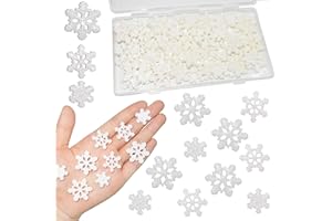 HADDIY Small Snowflakes for Craft,60 Pcs White Glitter Plastic Mini Snowflake for Christmas Embellishments and Winter Party DIY Craft Decoration-3 Different Size