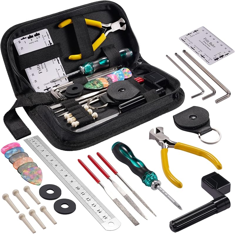 POGOLAB 31Pcs Guitar Maintenance Tool Kit with Carrying Bag