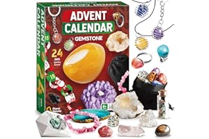 Piano Potato Gemstone Advent Calendar 2025 – Kids Christmas Countdown with 30+ Treasures, Crystal Advent Gift for Boys & Girls 6+